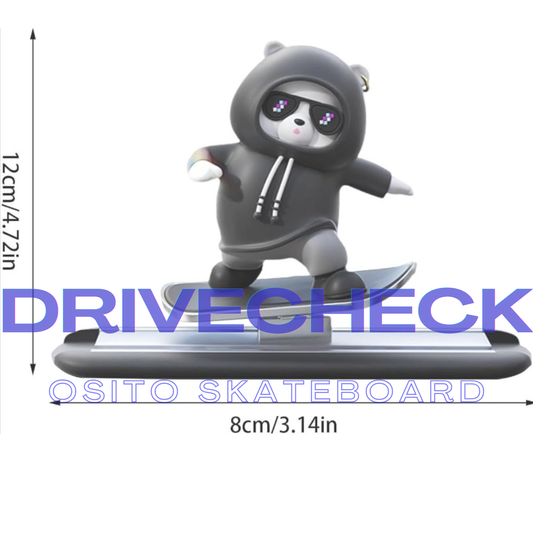 Skateboard bear for dashboard.